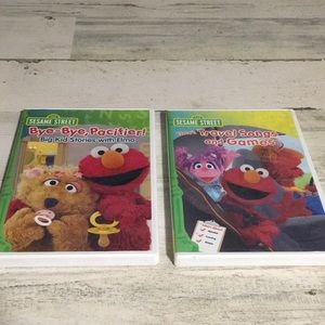 Sesame Street DVD’s set of two Bye-Bye, Pacifier and Elmo’s Travel Songs & Games